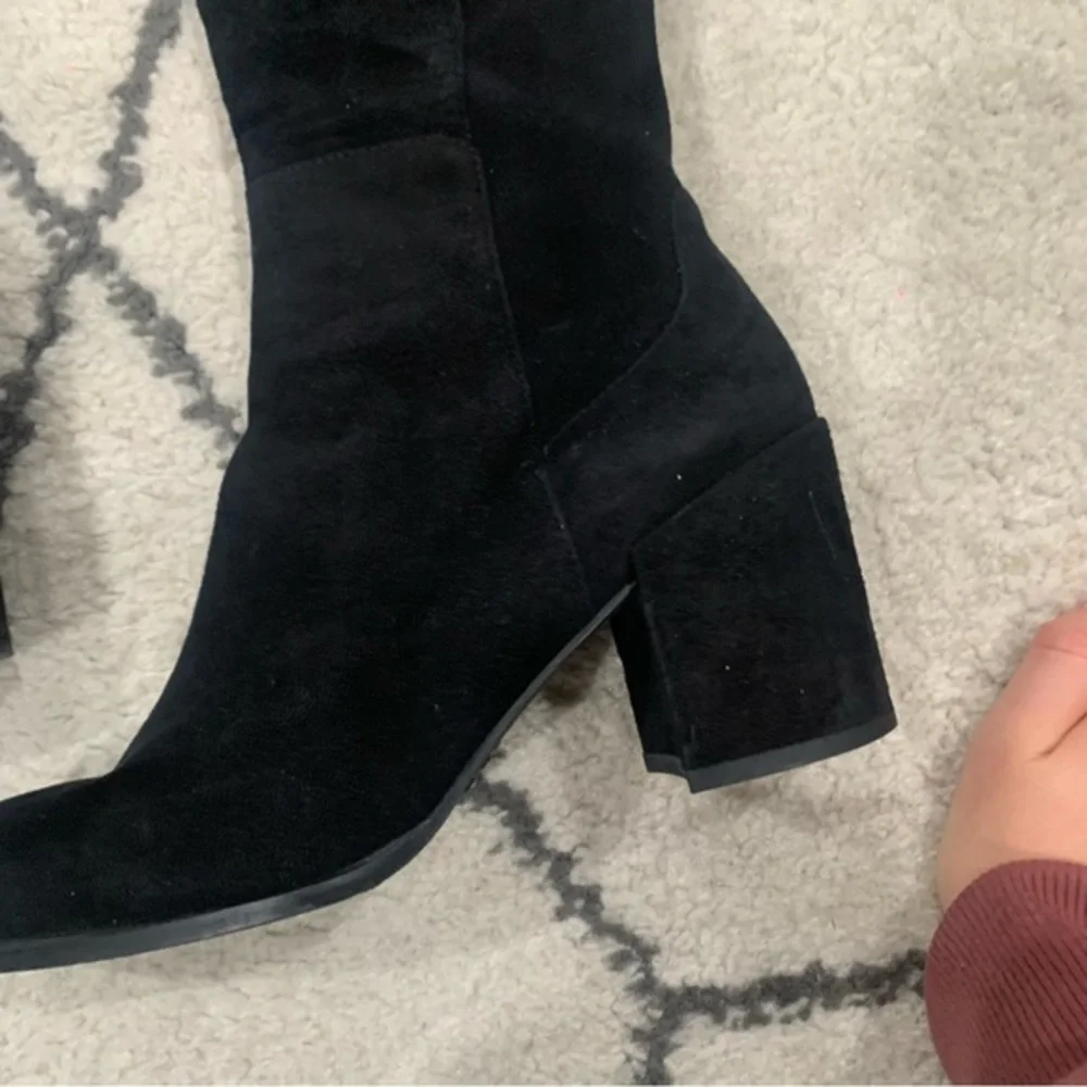 Stuart Weitzman Over The Knee Boots Alljack in Black Suede
